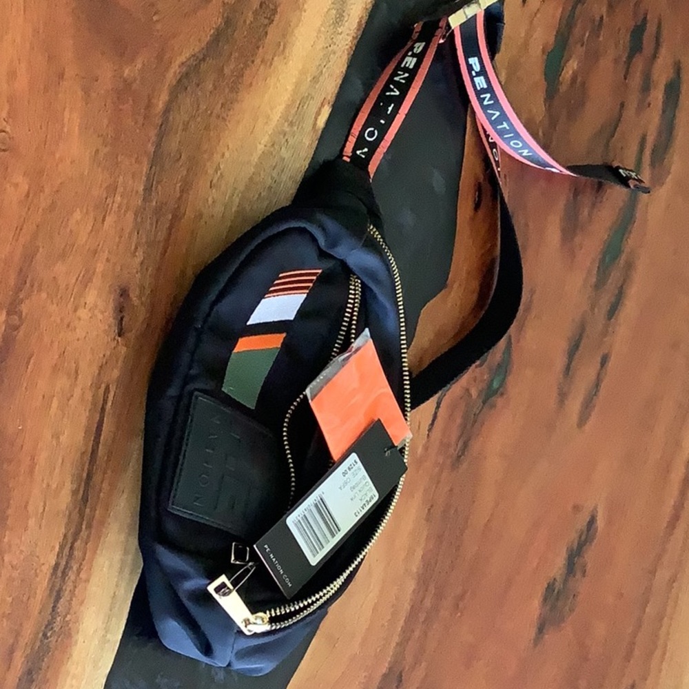 P E Nation Black Quick Link Bumbag